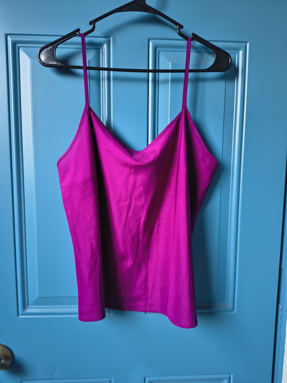 Fuchsia Satin Cowl Neck Camisole Top - Women